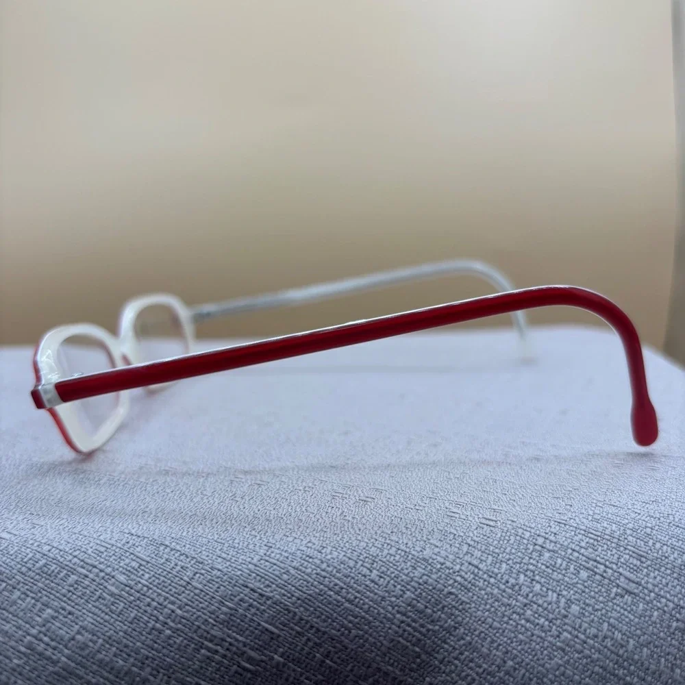 Jean Maryll Eyeglass Frames Unisex OS Red White Excellent Librarian Core Retro
